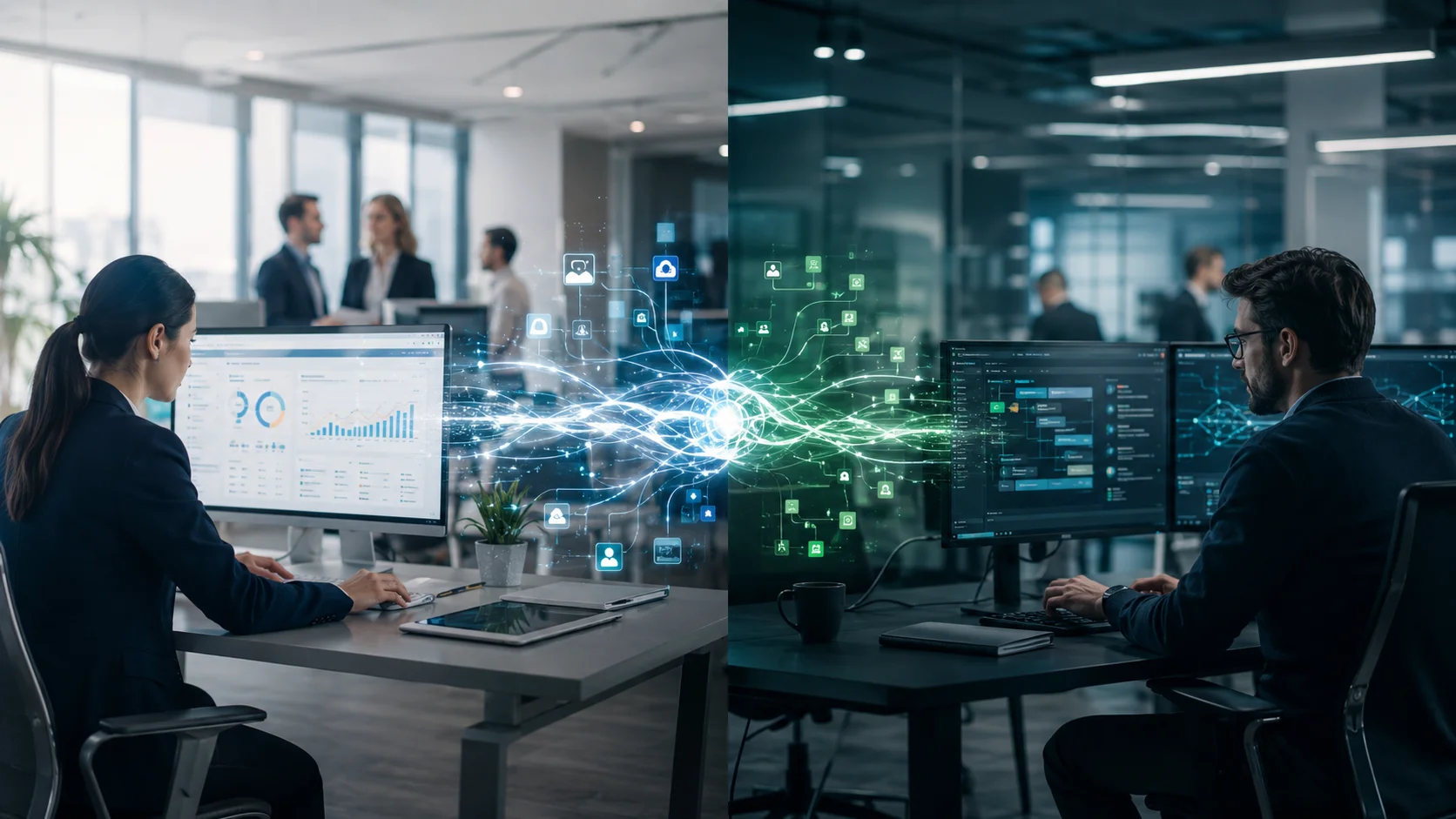 AI is shifting from infrastructure to enterprise workflows, where platforms like Salesforce and ServiceNow embed automation into daily business operations.